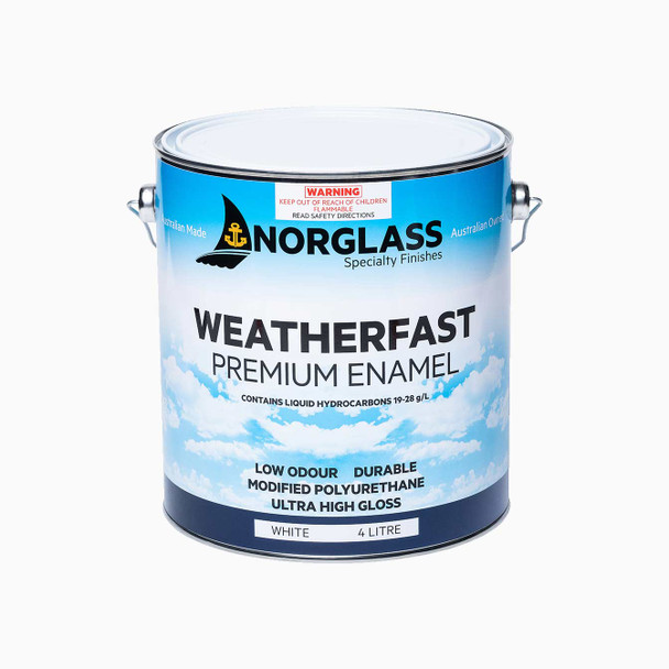 Norglass Weatherfast Premium Enamel Gloss in White 4 Litre
