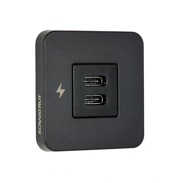 Scanstrut Charge Socket Tile Interior Dual USB C 12/24V