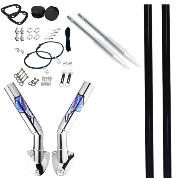 Reelax Side Mount with 4.5m Black Fibreglass Outrigger Poles & S/Steel Rigging Kit and Spears