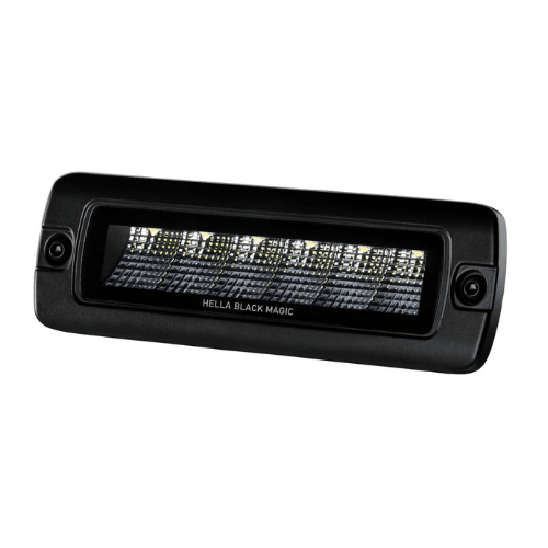 Hella Black Magic LED Mini Light Bar 6.2" Flush Mount Flood Light