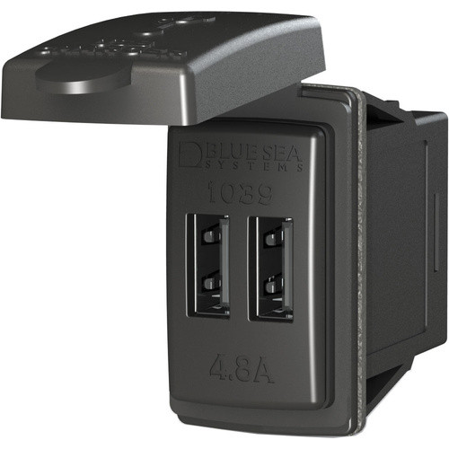 Blue Sea 12/24V Dual USB 4.8A Chargers - Switch Mount
