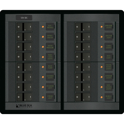 Blue Sea 360 Panel 12 Volt DC 16 Position - FR 1222
