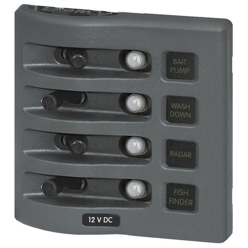 Blue Sea Waterproof 12VDC Circuit Breaker Panel - 4 Position