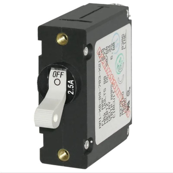 Blue Seas A Series Toggle Circuit Breakers - Single Pole, White