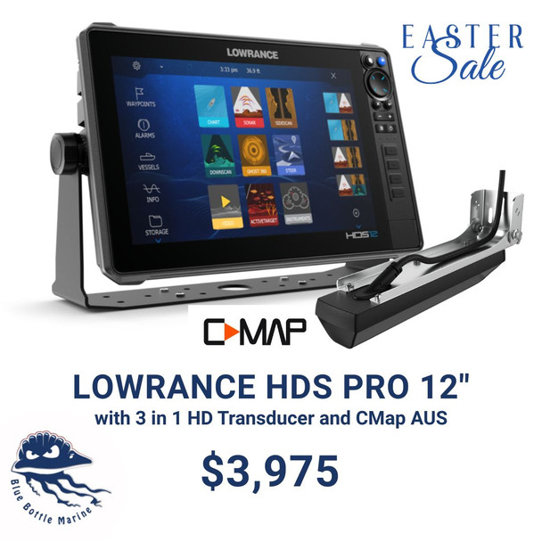 Lowrance HDS Pro 12 with 3 in 1 HD Transducer and CMap AUS - Easter Special
