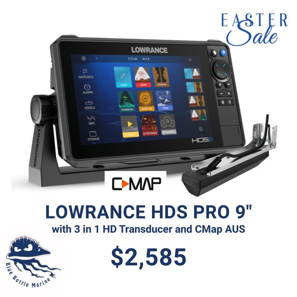 Lowrance HDS Pro 9 with 3 in 1 HD Transducer and CMap AUS  - Easter Special