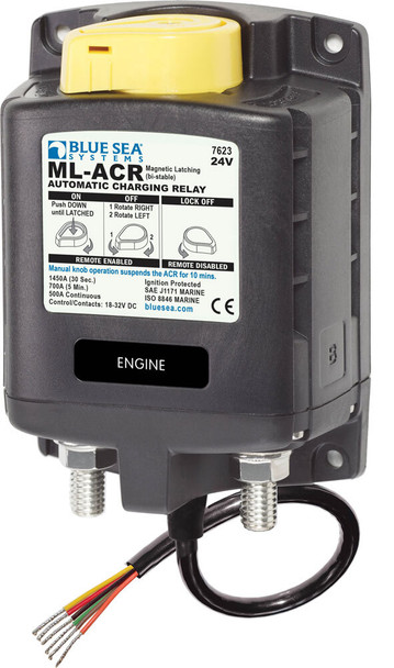 Blue Sea ML-ACR Automatic Charging Relay with Manual Control - 24V DC 500A