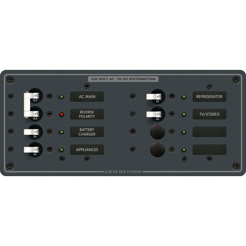 Blue Sea Panel 230V AC Main - 8 Positions