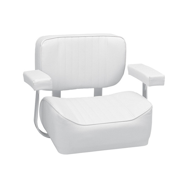 Deluxe Helm Seat With Arm Rests White