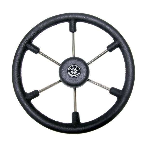 Luisi Leader Steering Wheel Stainless Steel 6 Spoke 367mm Black