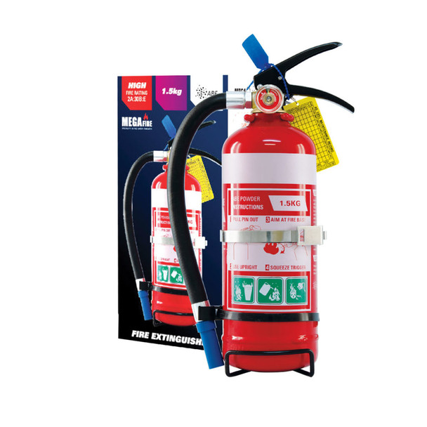 MegaFire 1.5kg Fire Extinguisher – 2A:30B:E Rating