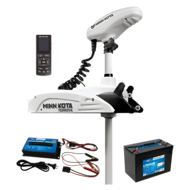 Minn Kota Riptide Terrova 55LB 60" with 12v Lithium Battery & Charger