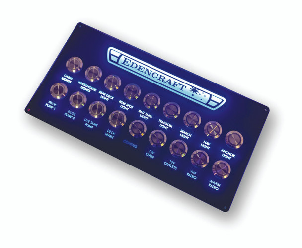 Backlit 18 Gang Switch Panel in Black