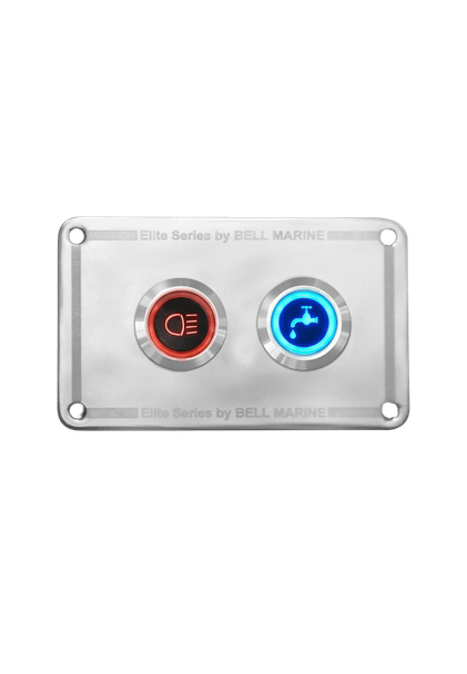 Viper Elite Series 2 Gang Momentary Stainless Steel Switch Panel with 20Amp Dual LED IP67 Backlit Switches