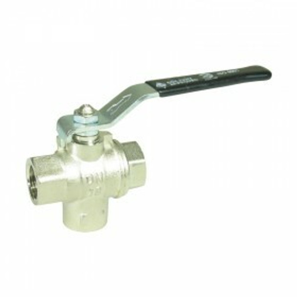 Three Way Valves - Chrome Plated Brass-1/2" Length: 64mm Width: 35mm Height: 76m