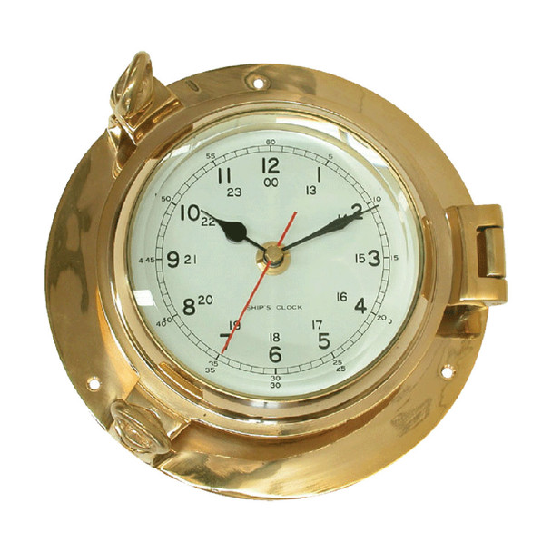 Marine Town Brass Porthole Clock 147mm