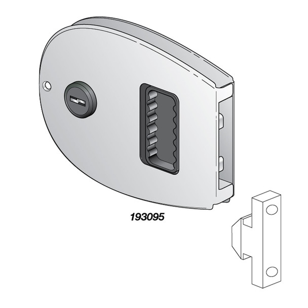 Southco Flush Sliding or Bi-Fold Oval Lock - Stainless Steel