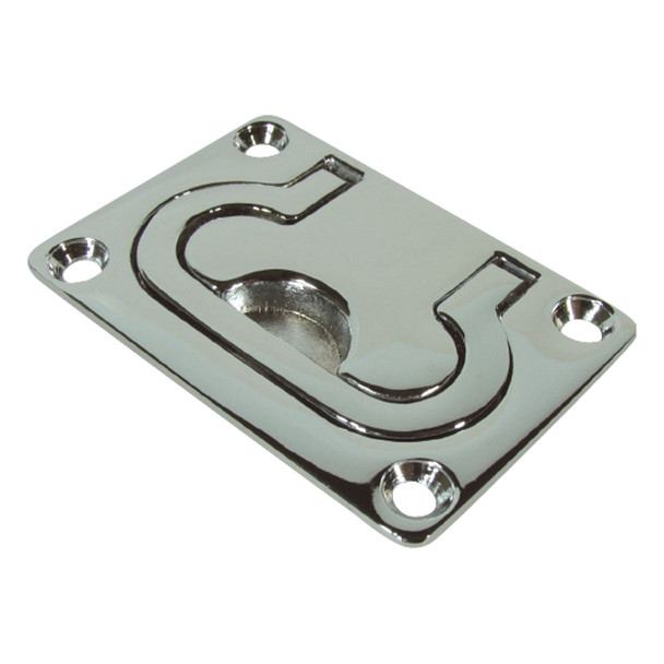 Marine Town Lift Ring Chrome Brass Rectangle 76x53mm