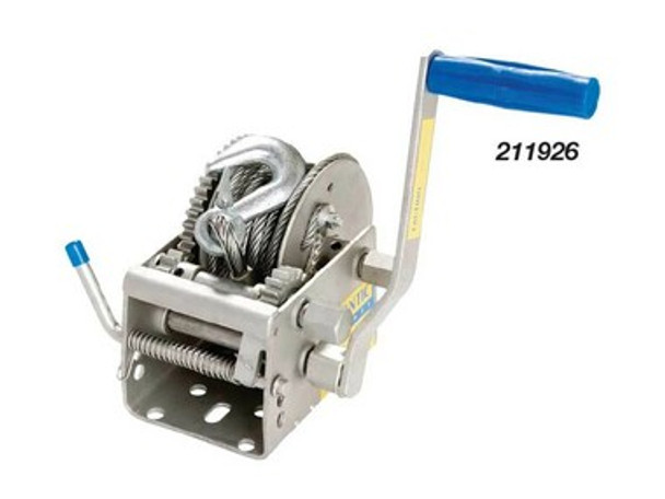 Atlantic Trailer Winch - Three Speed 10:1/5:1/1:1 Gear Ratio: 10:1/5:1/1:1 Cable Supplied: 7.5M X 6mm Low Stretch Rope & Snap Hook