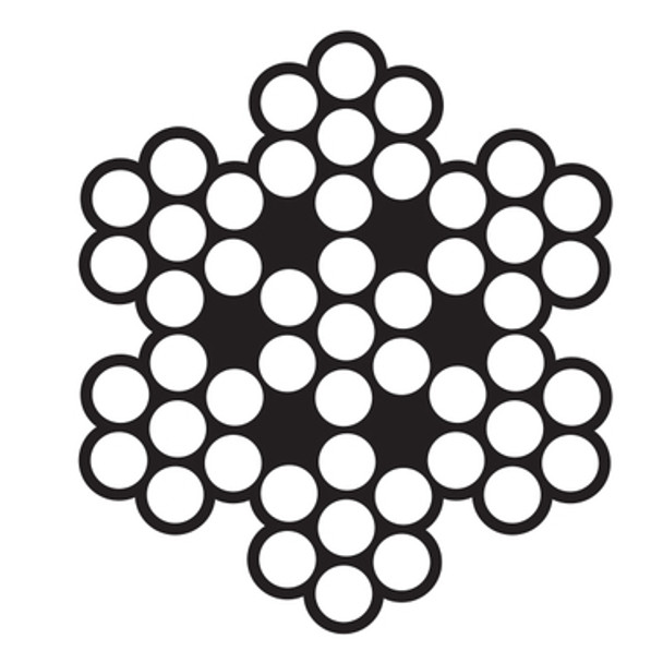 5/32" x 305Mtr 7 x 7 Construction Stainless Steel Wire - 316 Grade