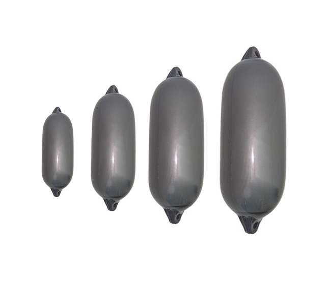 Majoni 450mm X 120mm Boat Fenders (2-Pack) - White With Blue Tip, Inflatable Dock Buffers