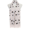 BEIGE Floral Dots Pattern Lightweight Soft Large Premium Scarf