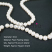 6mm White Pearl Feeling Glass Beads