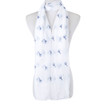 White Cute Giraffe Print Scarf SC8772