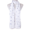 White&Navy Sea Animal Dolphin Print Scarf SC8773