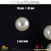 20PCs 20mm White Round Shape Plastic Acrylic Bead Make Your Own Jewellery Craft