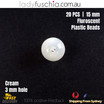 20PCs 12mm Cream Round Shape Plastic Acrylic Bead Make Your Own Jewellery Craft