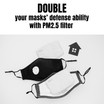 Black Washable & Reusable PM2.5 Face Mask With Respirator 