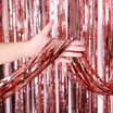 Metallic Tinsel Curtain Foil 2m - Rose Gold