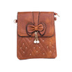 Caramel Butterfly Bow with Pearl Crossbody Bag 