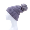 Grey Faux Fur Pom Winter Beanie Hat HATM247-3