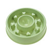 Happy Hunting Healthy Slow Feed Dog/Cat Bowl - Little Heart Design Green