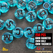 6MM BLUE BLACK ALPHABET BEADS