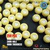 6MM YELLOW ROUND WHITE HEART BEADS