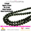 1 Strand 10mm Black Rondelle Faceted Crystal Bead Multiple Colour 68PC Free Ship