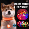 USB Rechargeable LED Dog Collar Nylon Glow Flashing Light Up Safety Pet Collars