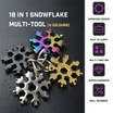 18 in 1 Stainless Multi-tool Snowflake Keychain Wrench Screwdriver Bottle Opener