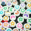 250 pc 6mm Star Moon Heart Alphabet Letter Cube Acrylic Beads bead mixed Craft White