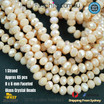 1 Strand 8mm Beige Rondelle Faceted Glass Crystal Beads Multi Colour 65 PCs