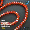 1 Strand 8mm Orange Rondelle Faceted Glass Crystal Beads Multi Colour 65 PCs DIY