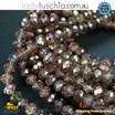 1 Strand 8mm Brown Rondelle Faceted Glass Crystal Beads Multi Colour 65 PCs DIY