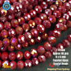 1 Strand 8mm Red Rondelle Faceted Glass Crystal Beads Multiple Colour 65 PCS