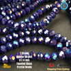 1 Strand 8mm R Blue Rondelle Faceted Glass Crystal Beads Multiple Colour 65 PCS