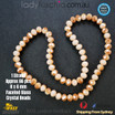 1 Strand 8mm Gold Cream Beige Shine Rondelle Faceted Glass Crystal Beads 65 PCS