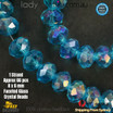 1 Strand 8mm Clear Blue Rondelle Faceted Glass Crystal Beads Multi Colour 65 PCs