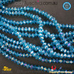 1 Strand 8mm Clear Blue Rondelle Faceted Glass Crystal Beads Multi Colour 65 PCs